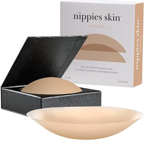 Nippies Reusable Silicone Nipple Covers, Skin Safe Adhesive Pasties Caramel