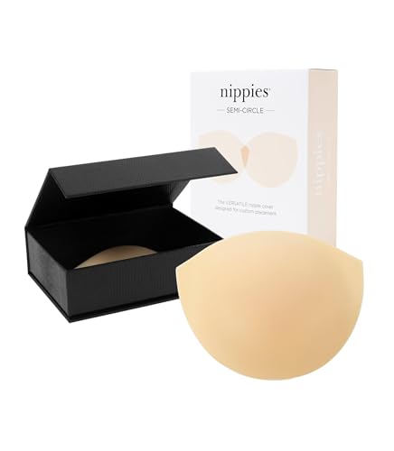 Nippies Semi-Circle Nipple Covers, Skin Safe Adhesive Pasties Crème